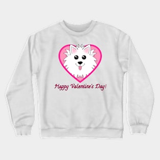 Happy Valentines Day with Dog in Heart Crewneck Sweatshirt